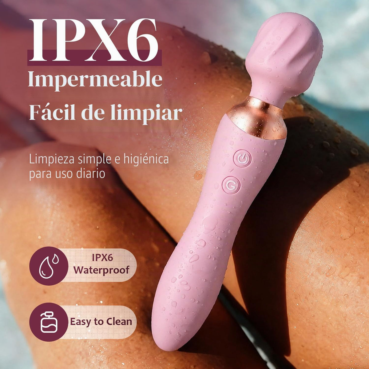 MOOLIGIRL Sex Toys - Varita vibradora de doble extremo, 24 patrones...