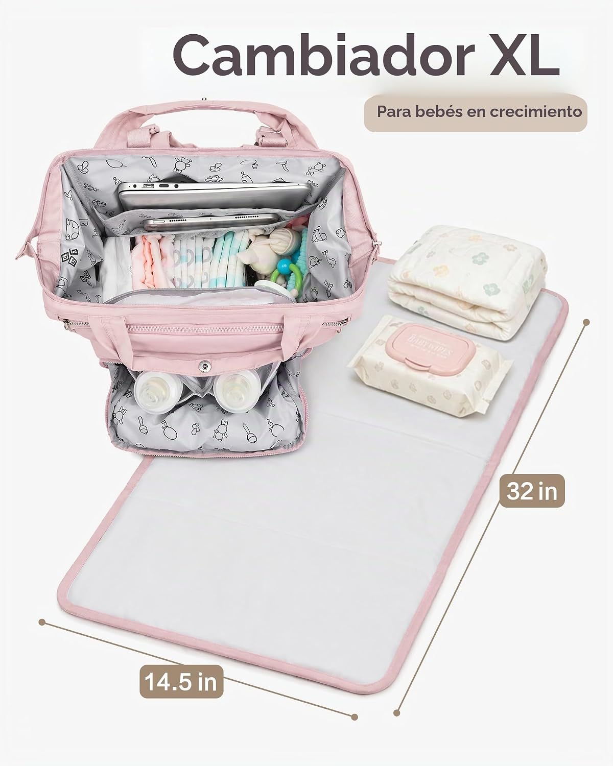 BELALIFE Mochila para pañales con cambiador, organizador para el cu...