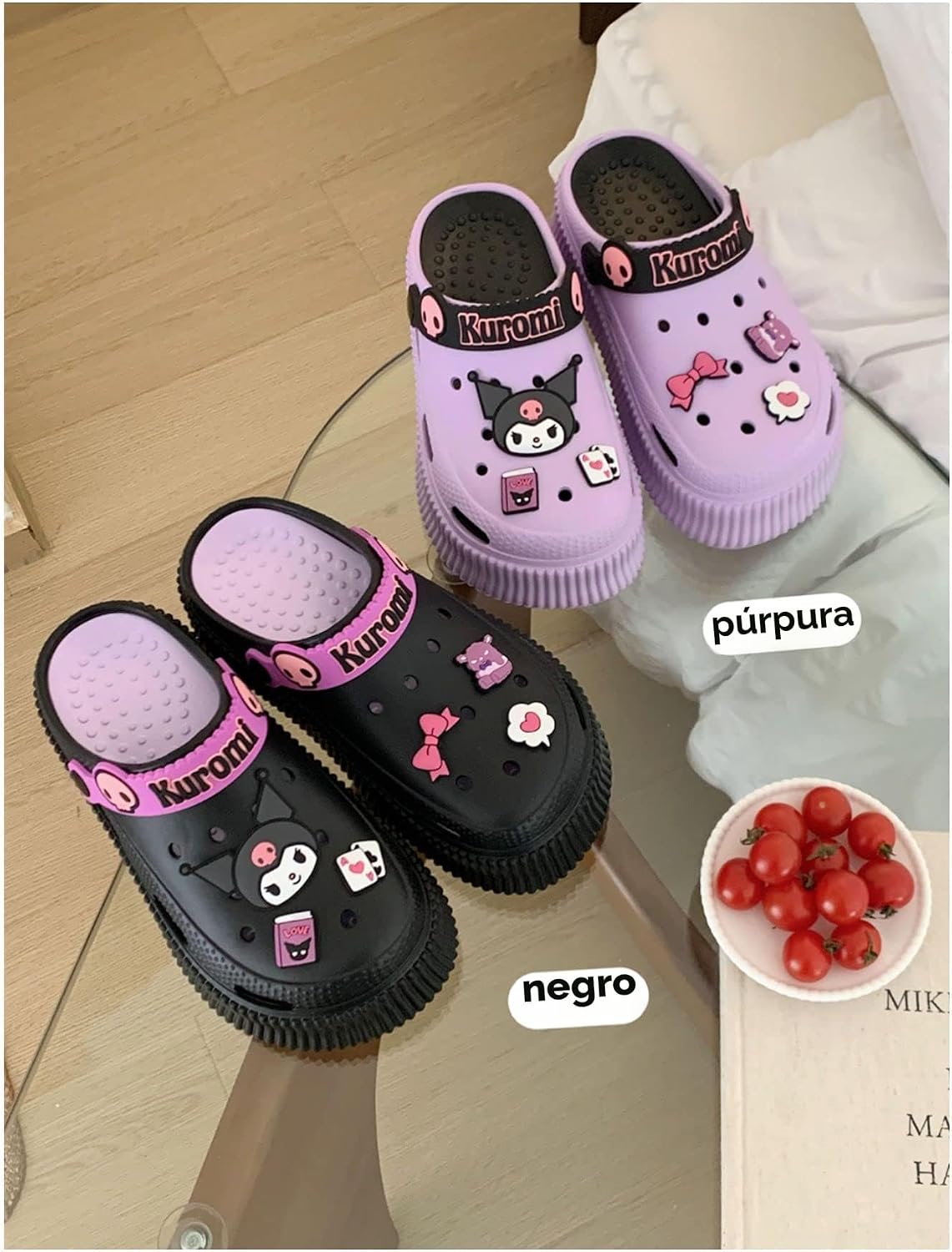 CEINOM Lindas pantuflas de dibujos animados Kuromi pantuflas Kawaii...