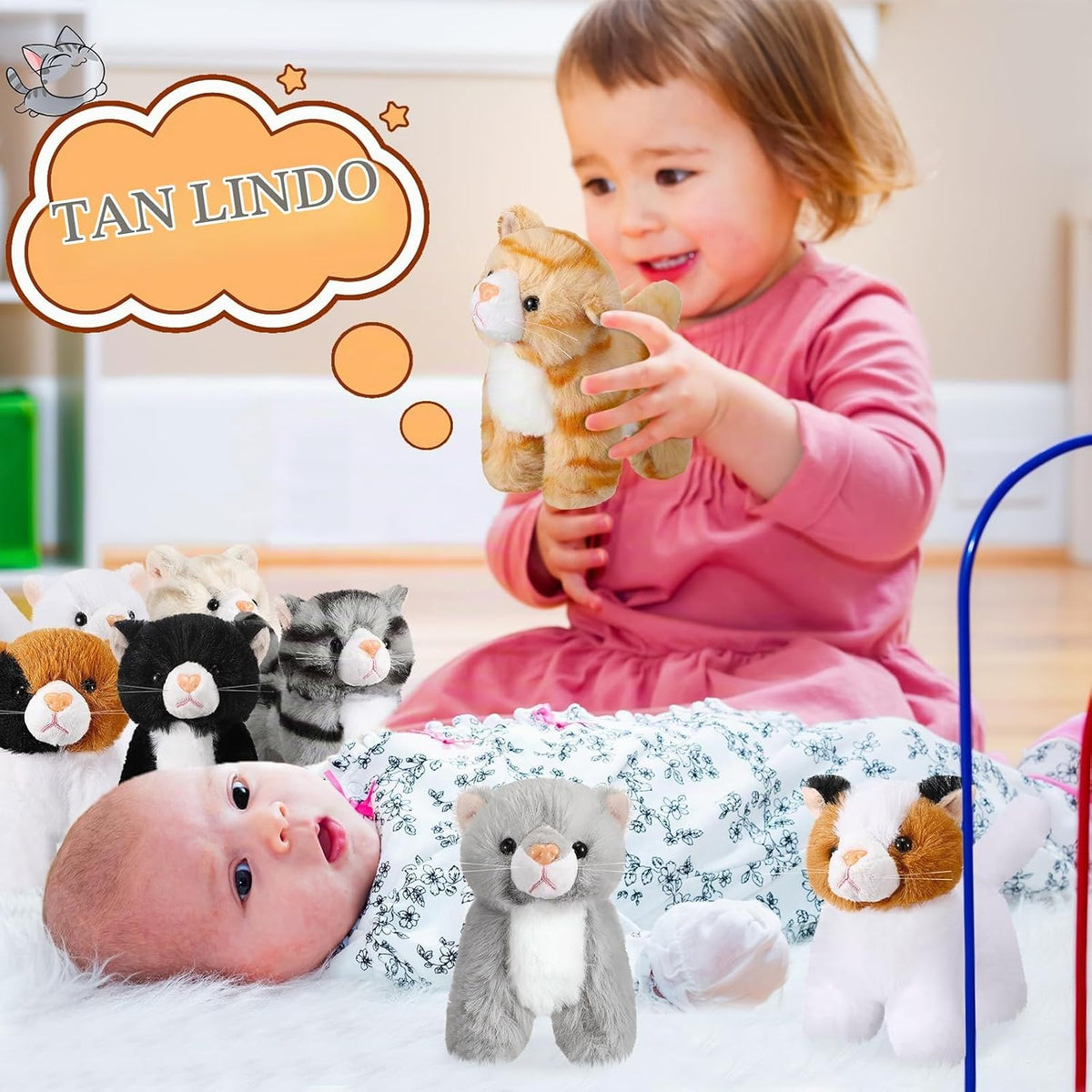 Sumind 8 piezas de animales de peluche de gato a granel de 5 pulgad...