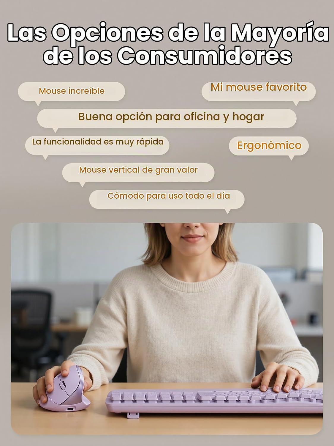 SABLUTE Ratón ergonómico MAM3, ratón vertical para manos pequeñas y...