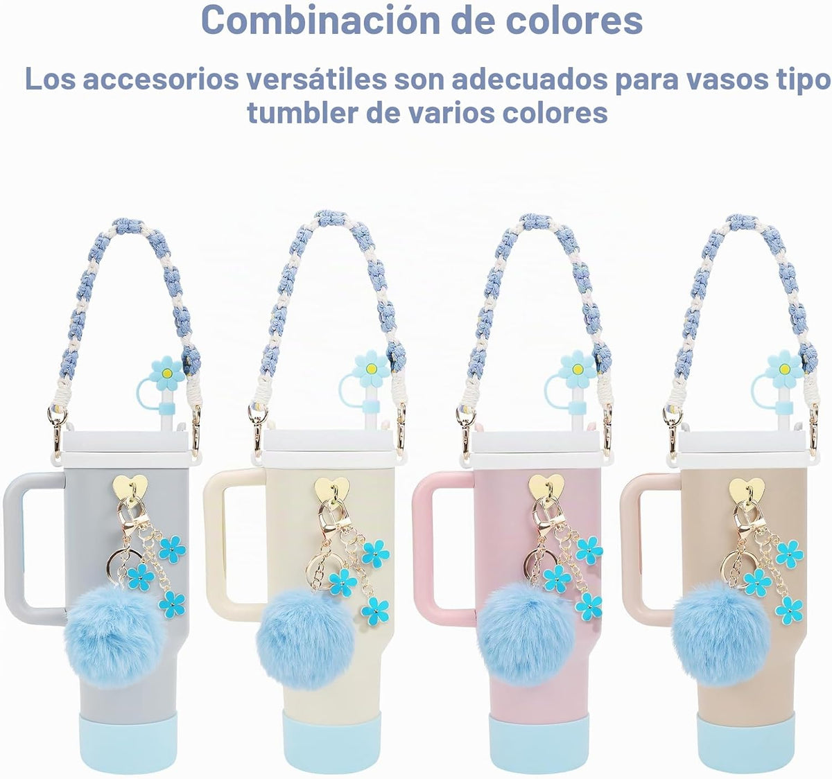 Conjunto de accesorios para Copa Stanley que incluye correa de asa...