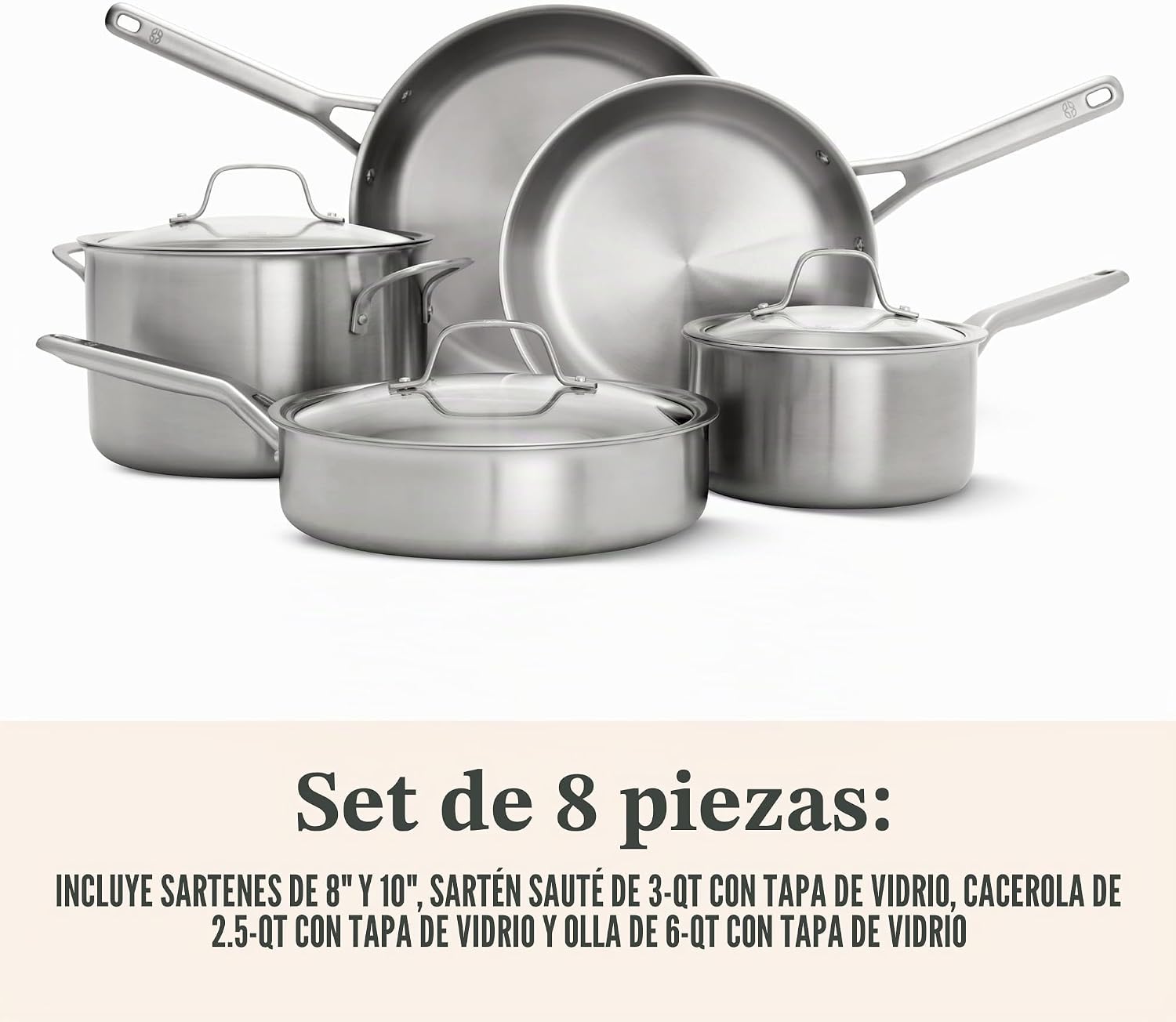 Calphalon Juego de utensilios de cocina de acero inoxidable de 8 pi...