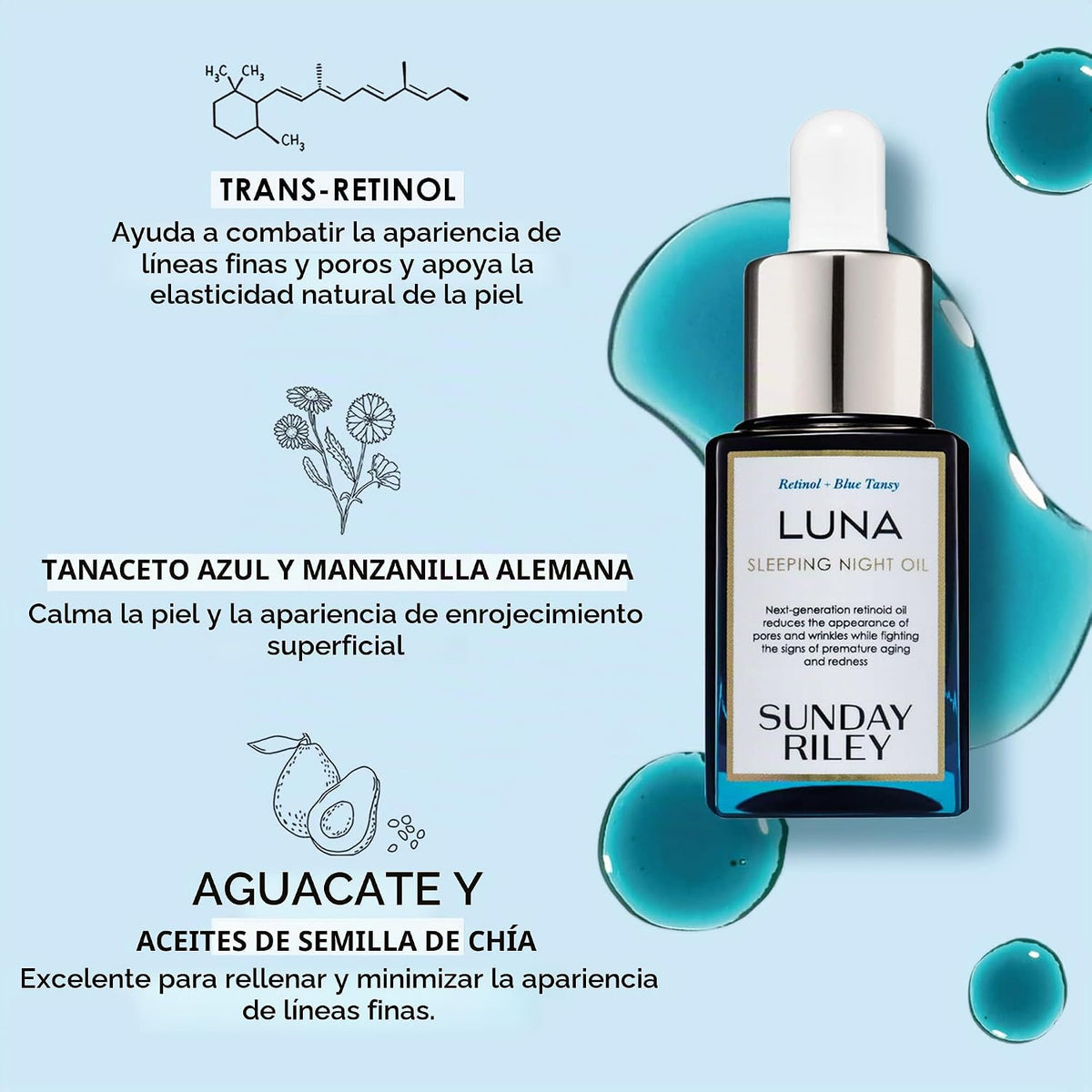 Sunday Riley Luna - Aceite nocturno antienvejecimiento con retinol...