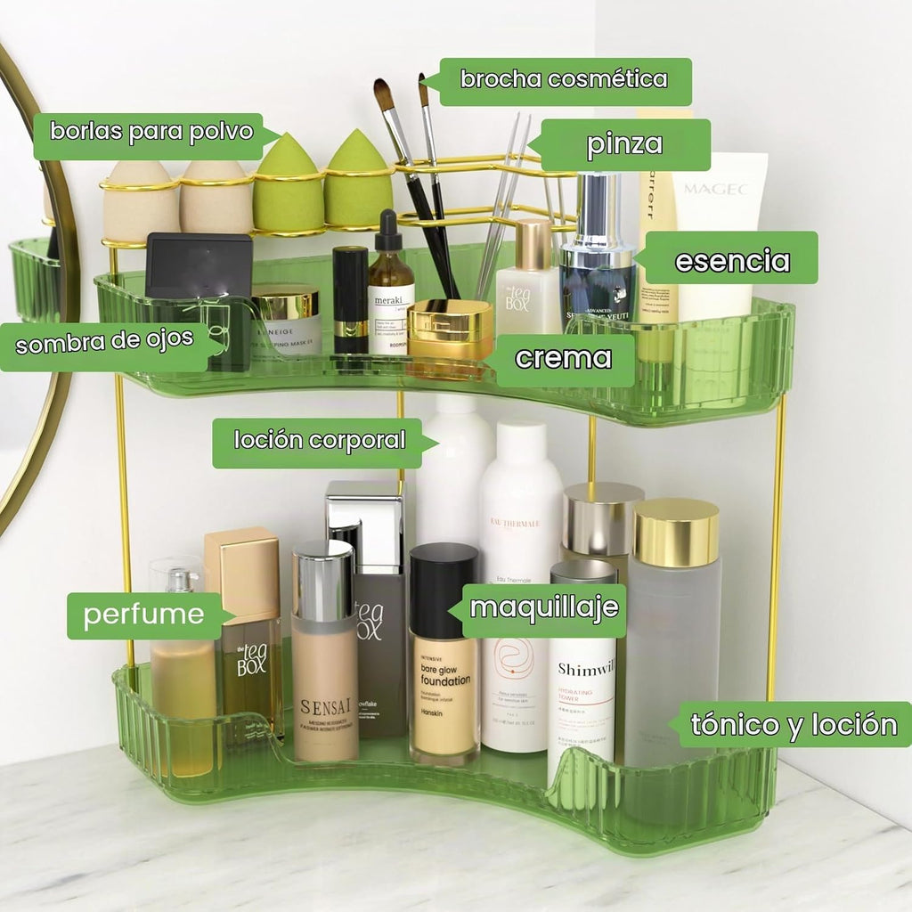 NATURE'S SOURCE Organizador de maquillaje para tocador, organiz...