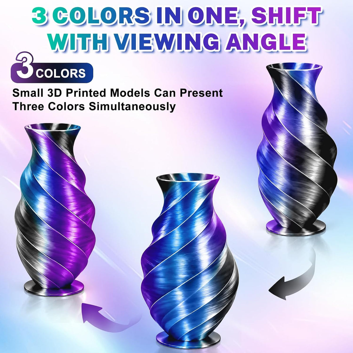 Colourbing Filamento para impresora 3D PLA + de seda tricolor de 0....