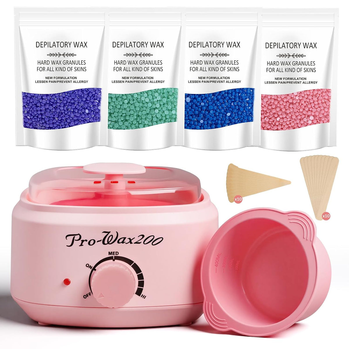 Kit de depilación con cera para mujeres y hombres - Kit completo de...