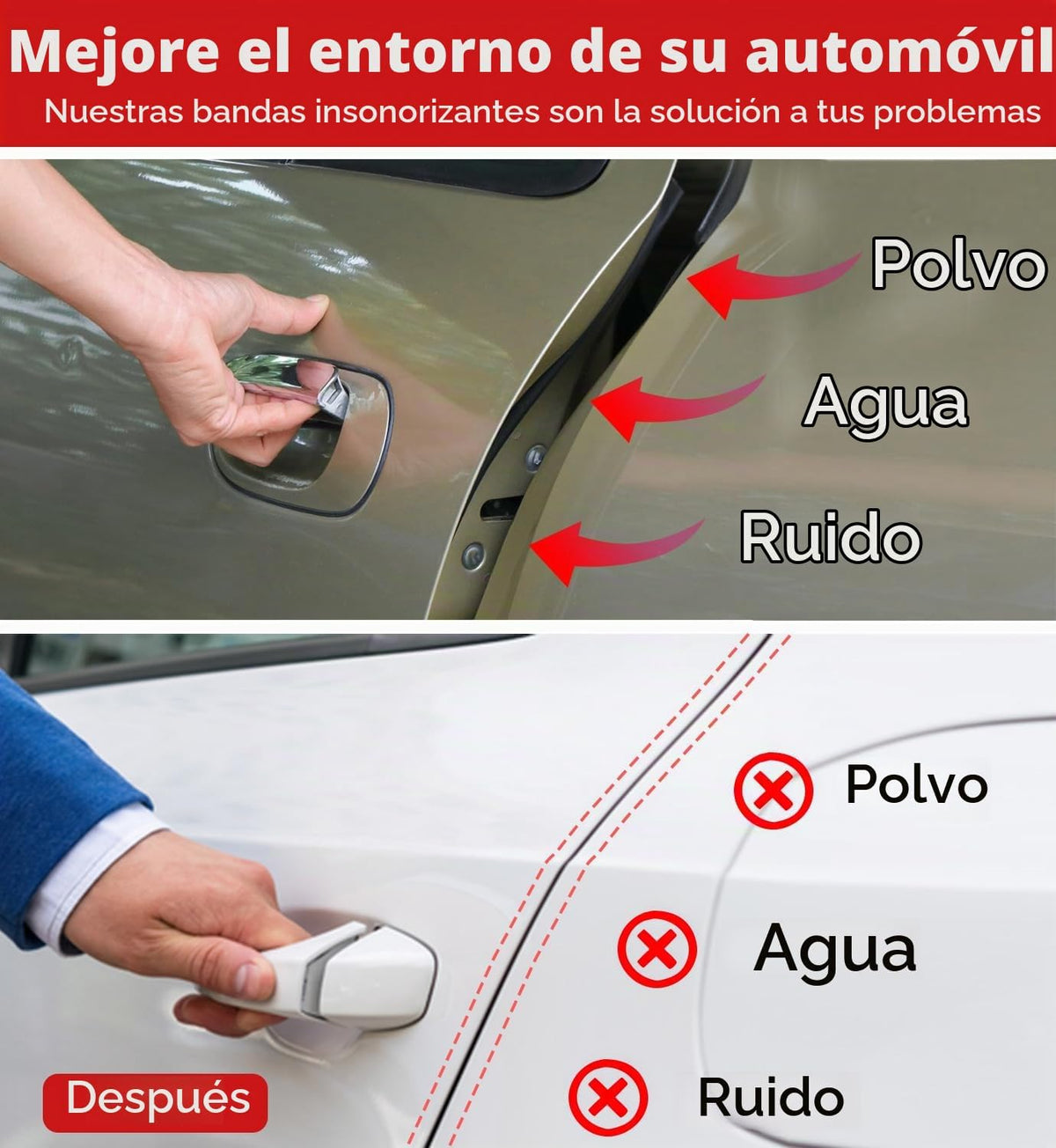 CHUANJI Tira de sellado de puerta de auto, estructura piramidal, bu...