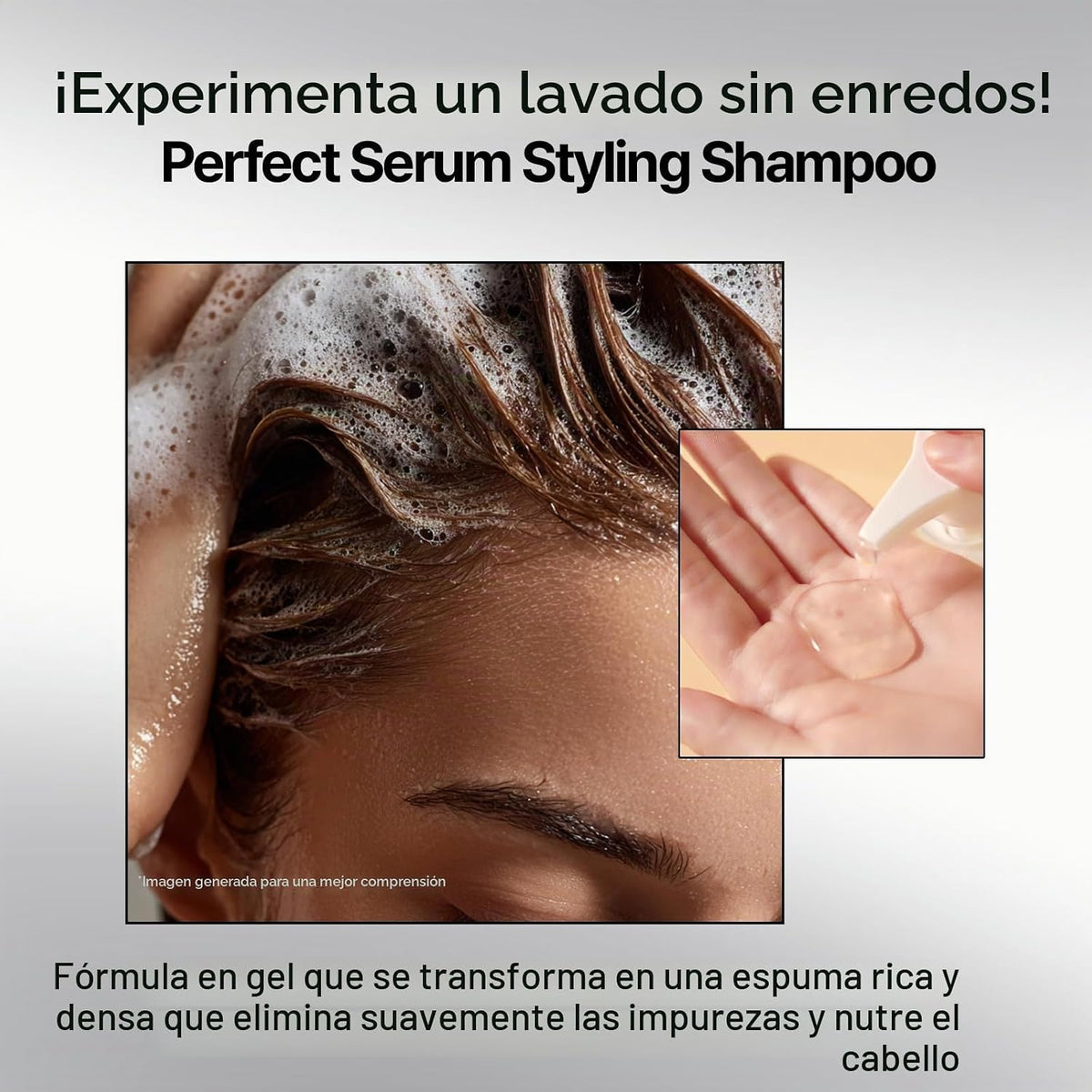 Mise En Scene Champú Perfume para el cabello, champú de suero de pe...