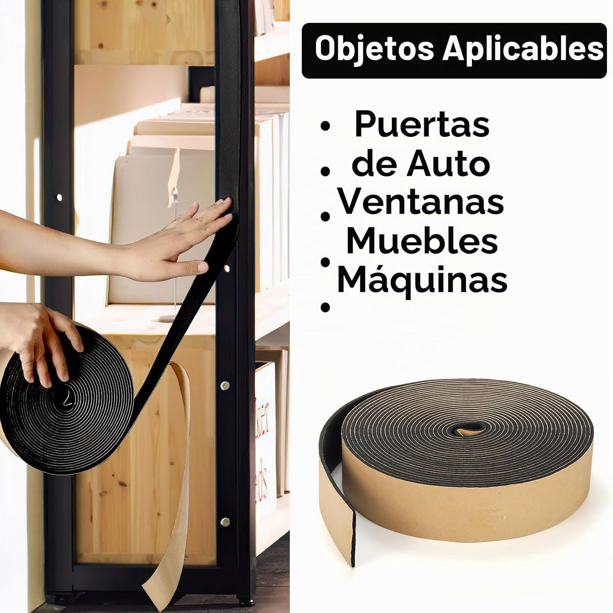 Jucoan Cinta aislante de espuma autoadhesiva de 99 pies, 2 pulgadas...