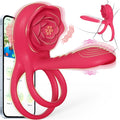 Anillo vibrador para el pene con estimulador de clítoris rosa, vibr...