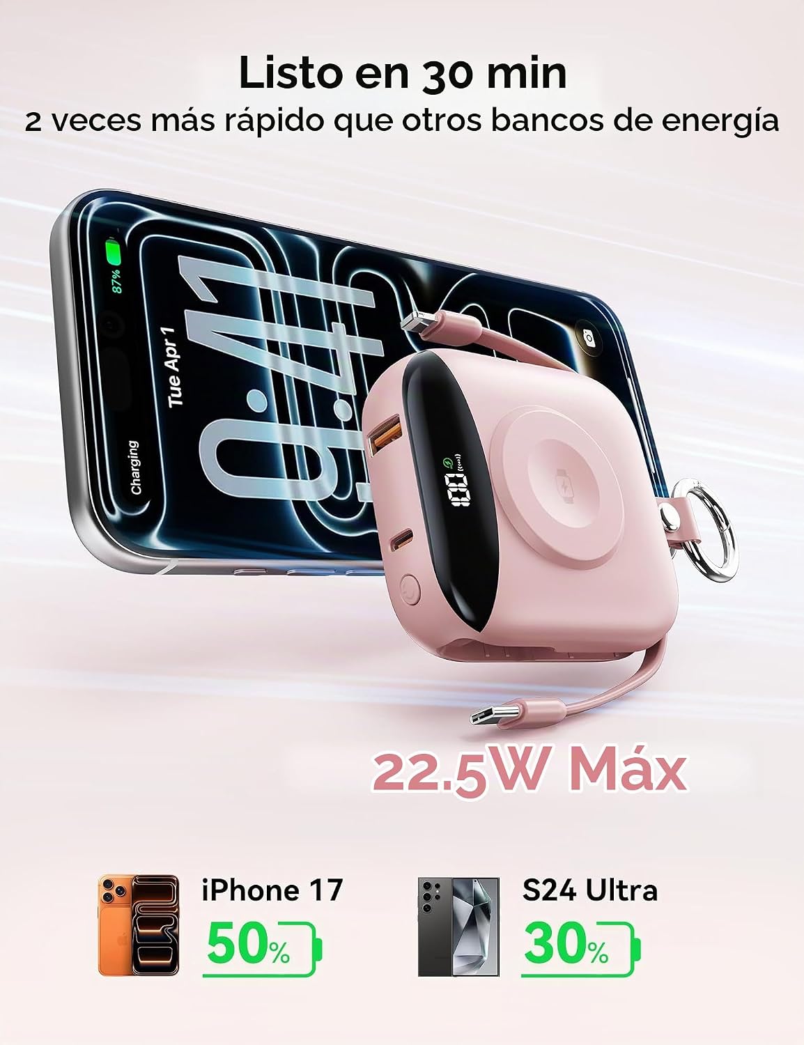 BLJIB Cargador portátil 10000mAh 22.5W Banco de energía incorporado...