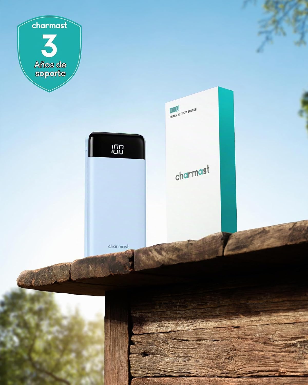 Charmast Power Bank - Cargador portátil con 4 cables integrados ref...