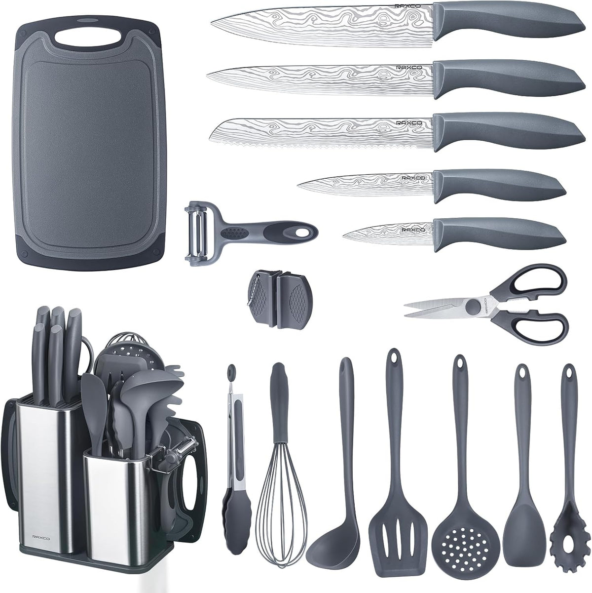 RAXCO Juego de cocina, utensilios de cocina de 7 piezas, utensilios...