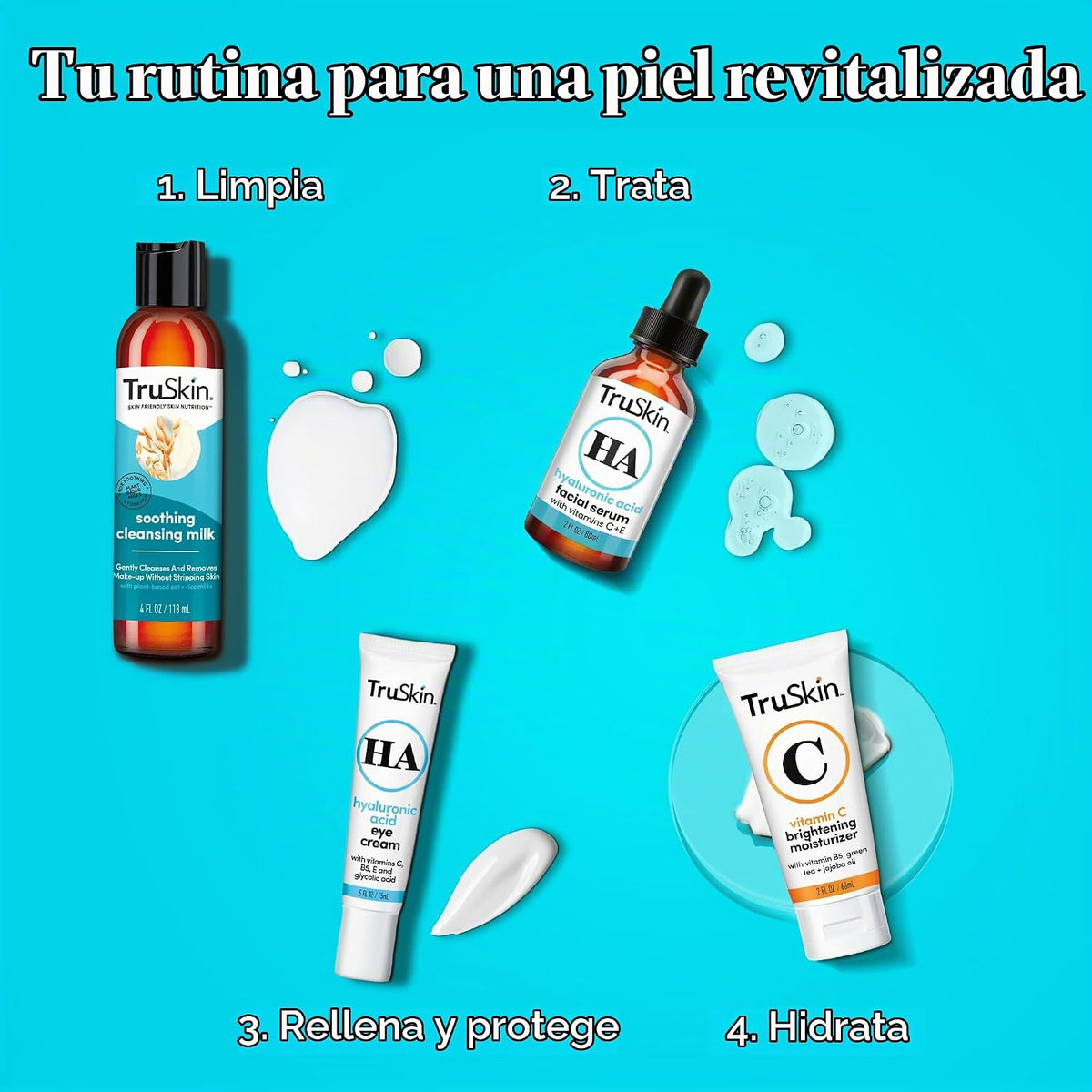 Suero de ácido hialurónico Truskin Naturals, 2 onza | Suero facial...