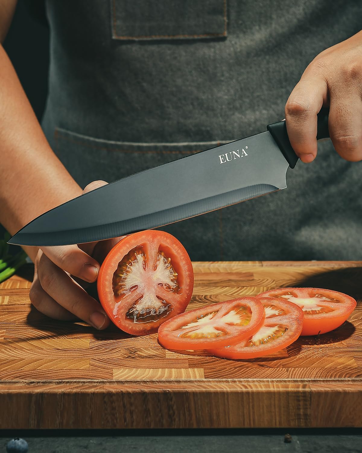 EUNA Juego de cuchillos de cocina, 19 piezas, juego de cuchillos ne...