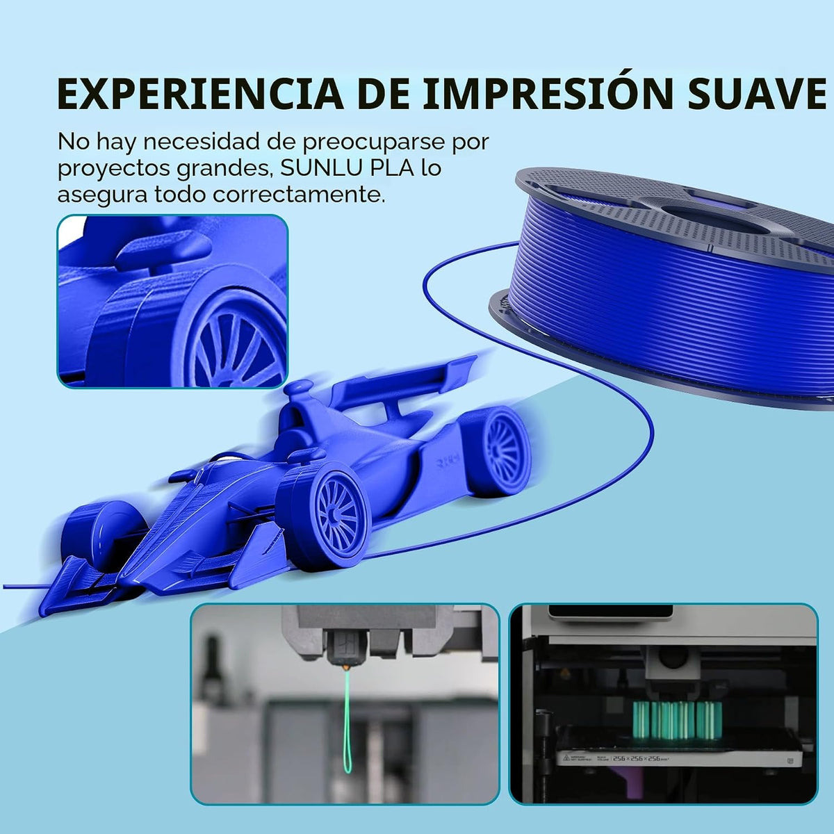 SUNLU Filamento PLA para impresora 3D, chocolate, 2.2 lbs | Filamen...