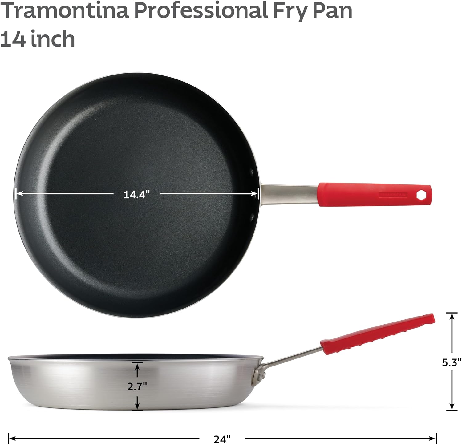 Tramontina Sartén profesional antiadherente extra grande de 14 pulg...