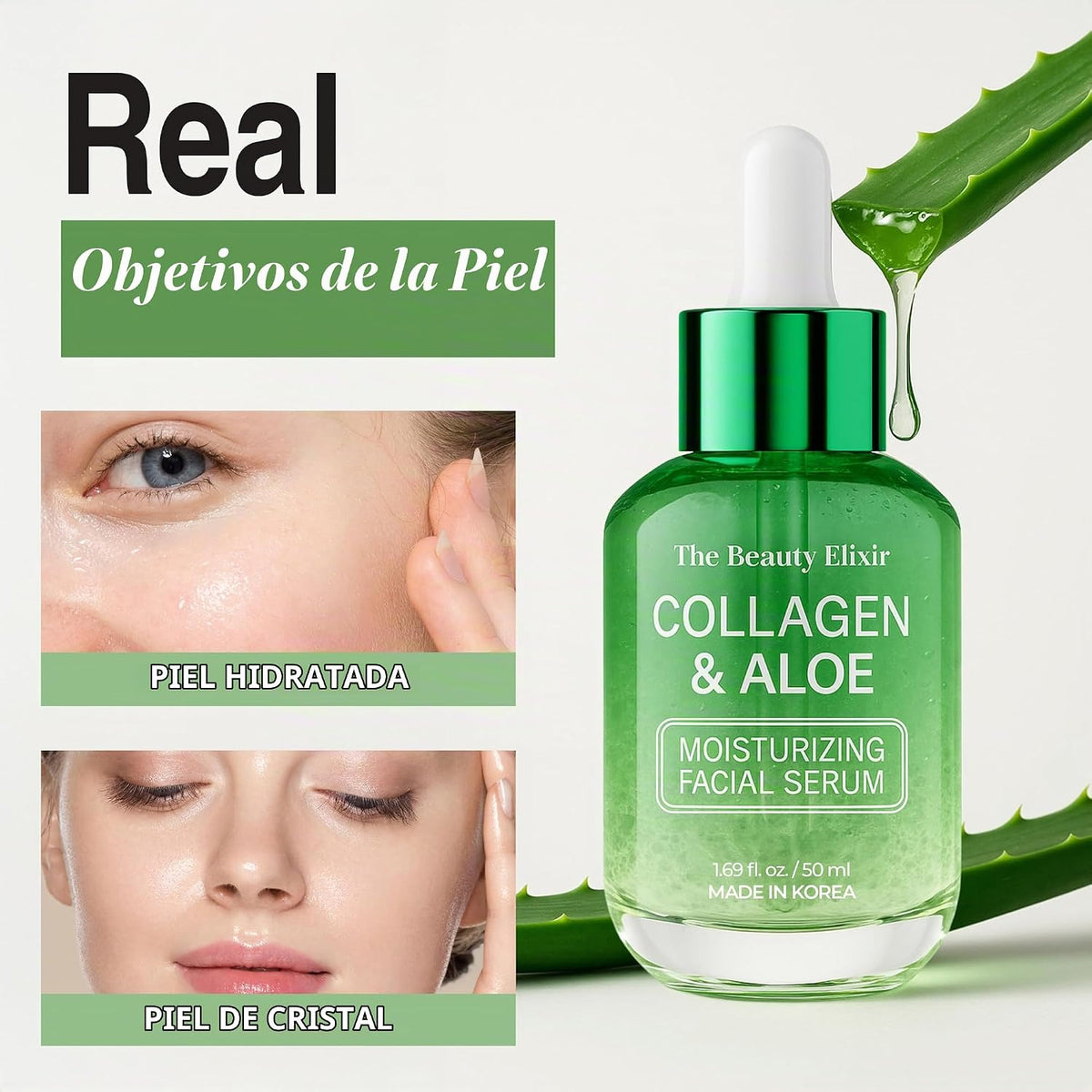 The Beauty Elixir Suero de Aloe y Colágeno para el Rostro - Probado...