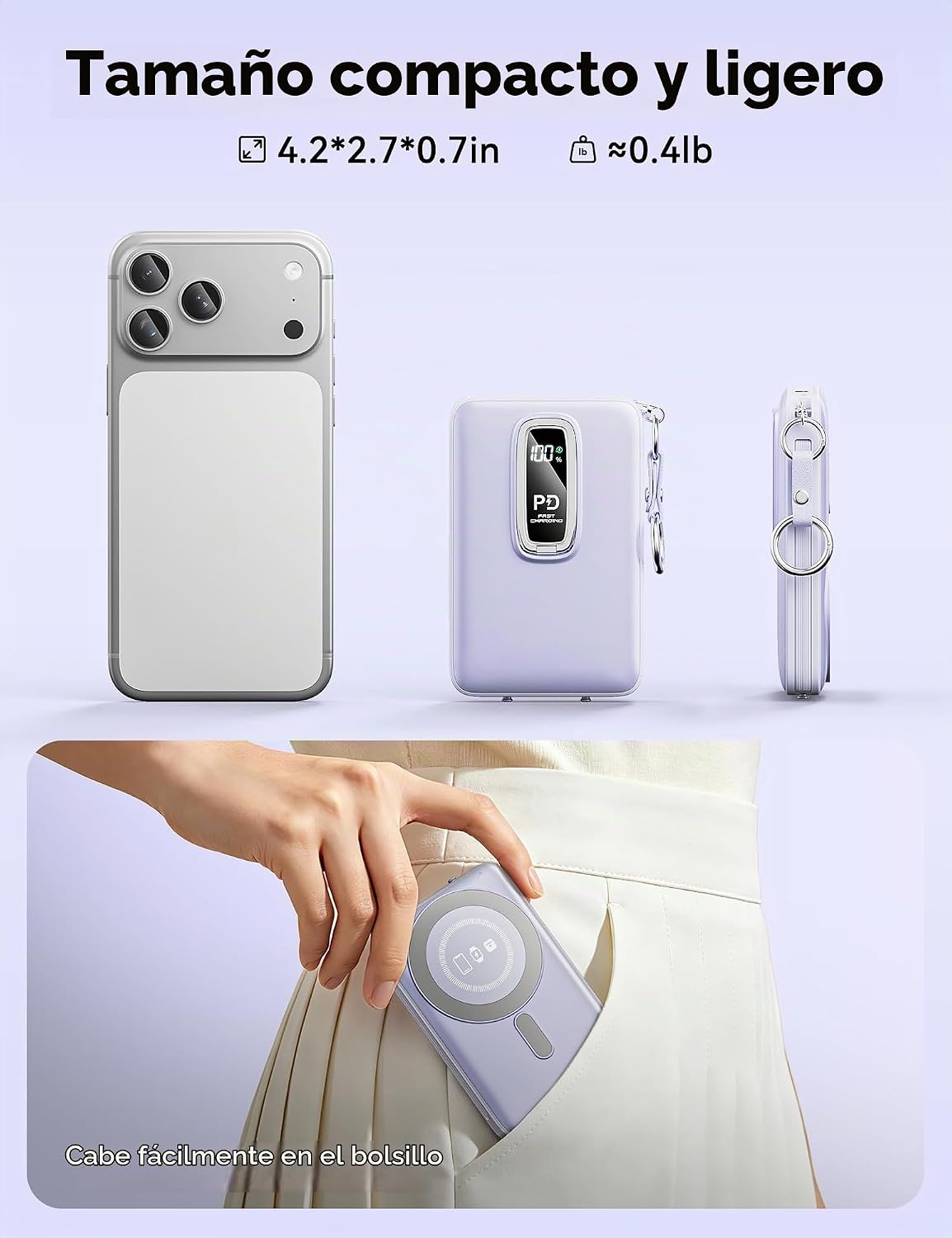 para cargador portátil Magsafe 10000mAh 20W carga rápida banco de e...