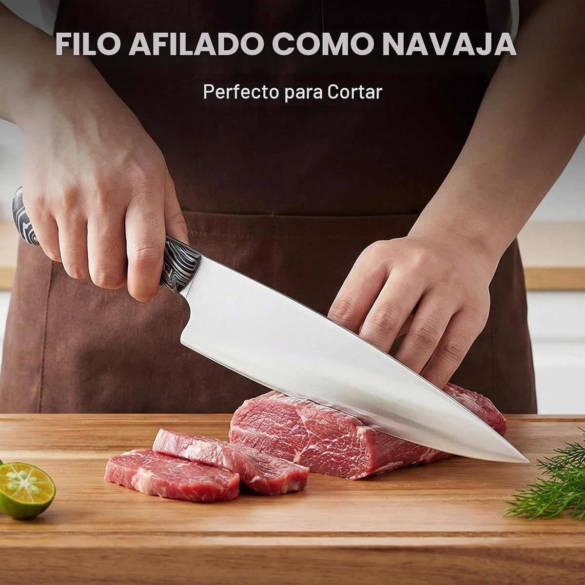 Topfeel - Juego de cuchillos de cocina de 3 piezas, acero inoxidabl...