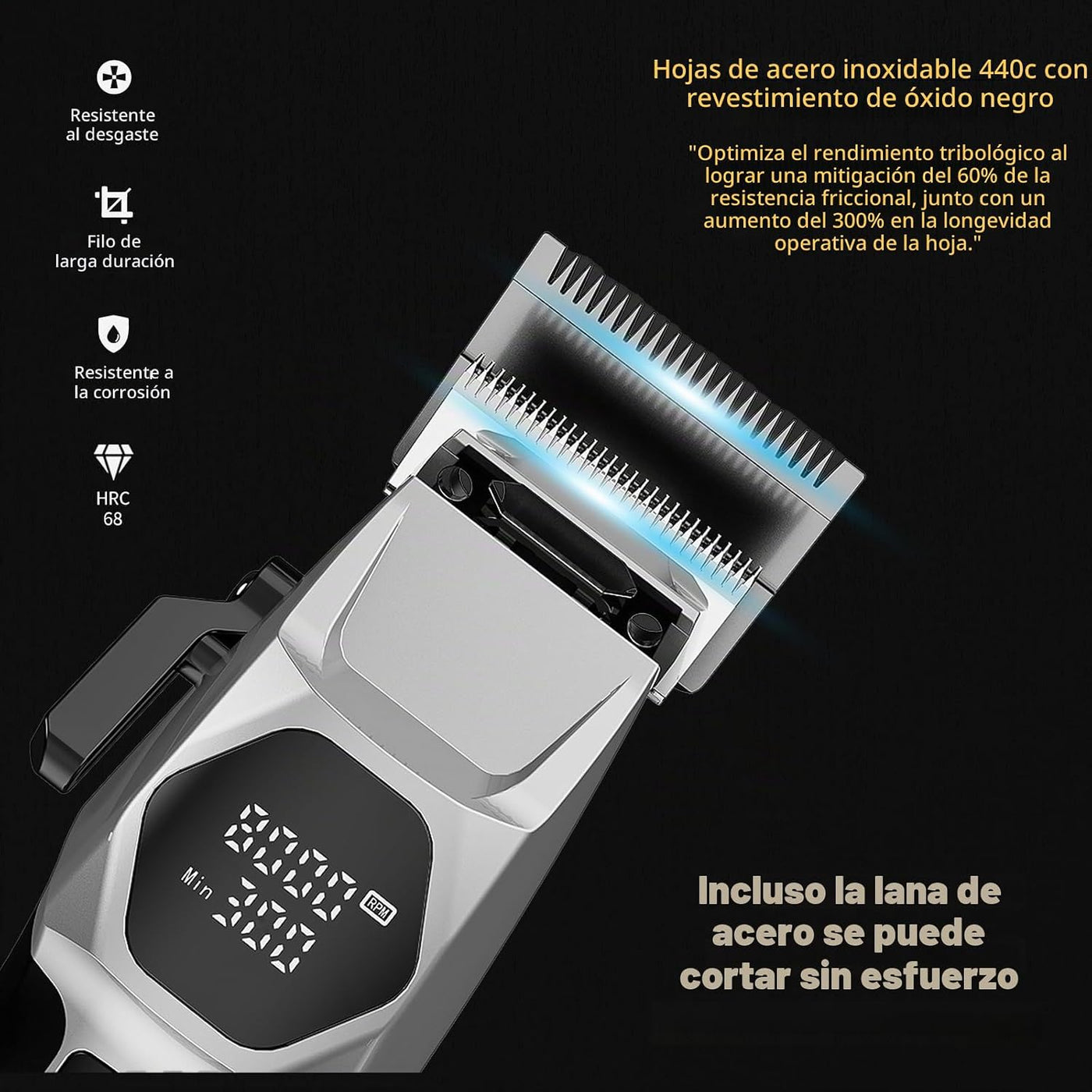 ANGFAN Cortapelos Profesionales Inalámbricos para Hombres - Motor d...