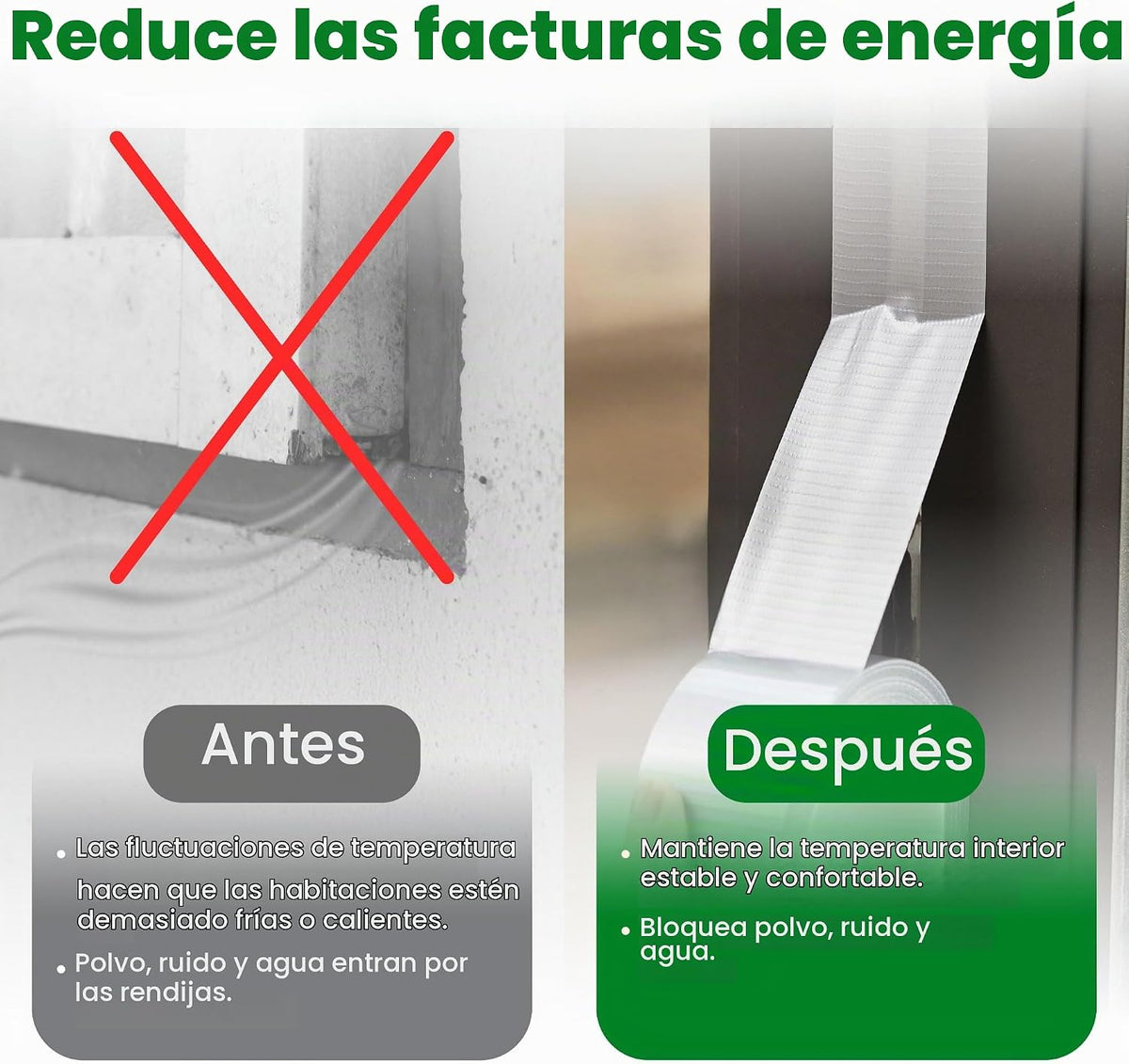 ECOHomes Cinta de sellado para ventanas (2 pulgadas de ancho x 90 p...