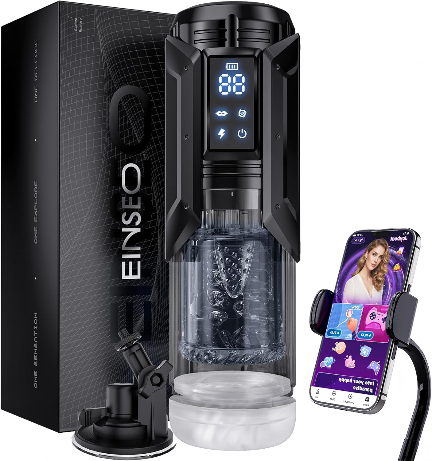 EINSEO Masturbador masculino juguete sexual para hombres con soport...