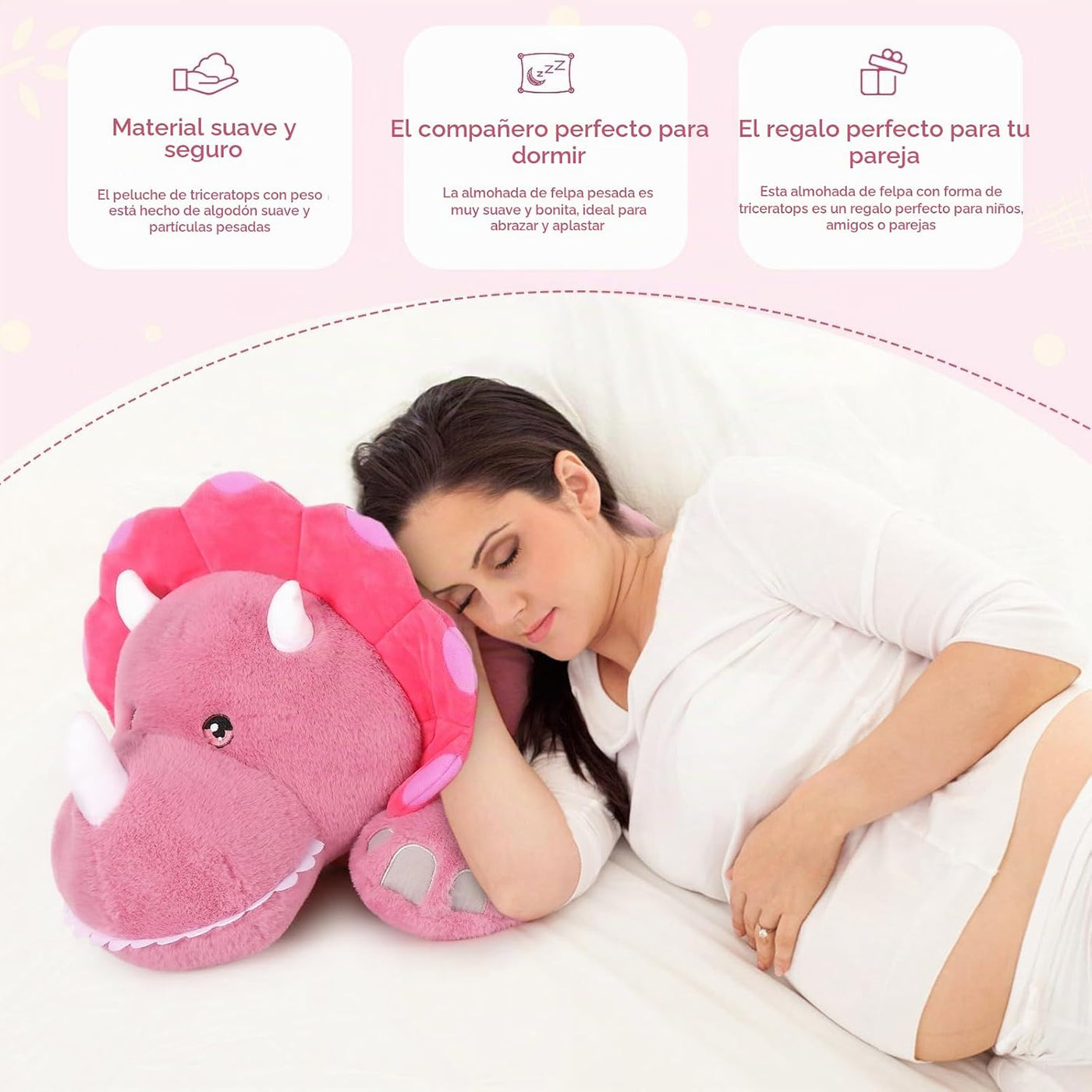 Tezituor Animales de peluche de dinosaurio de 5 libras, abrazando 3...