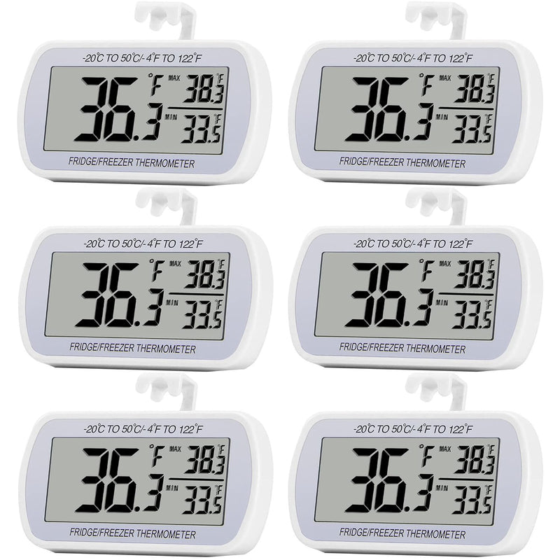 Paquete de 6 termómetros digitales para refrigerador, refrigerador,...