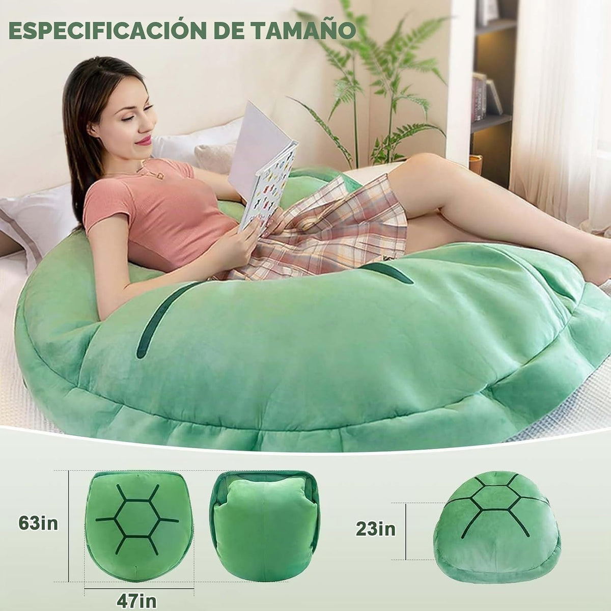 HXIDDANG Almohada de Concha de Tortuga Gigante Multifuncional Portá...