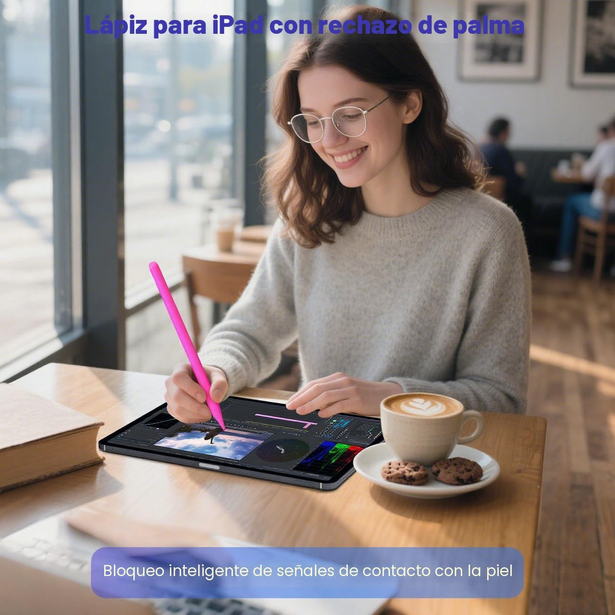 Lápiz capacitivo para iPad A16 11ª\/10ª con rechazo de palma y carg...