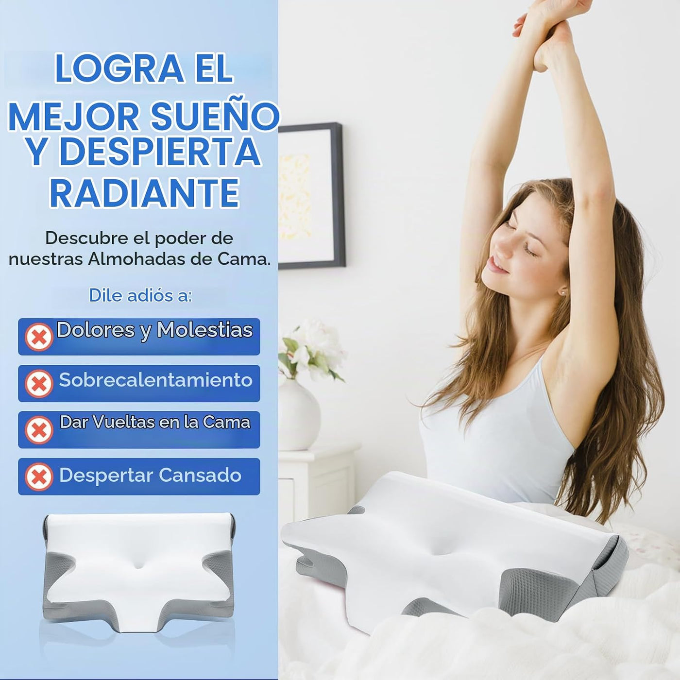 Almohada cervical de alivio efectivo del dolor para dormir, almohad...
