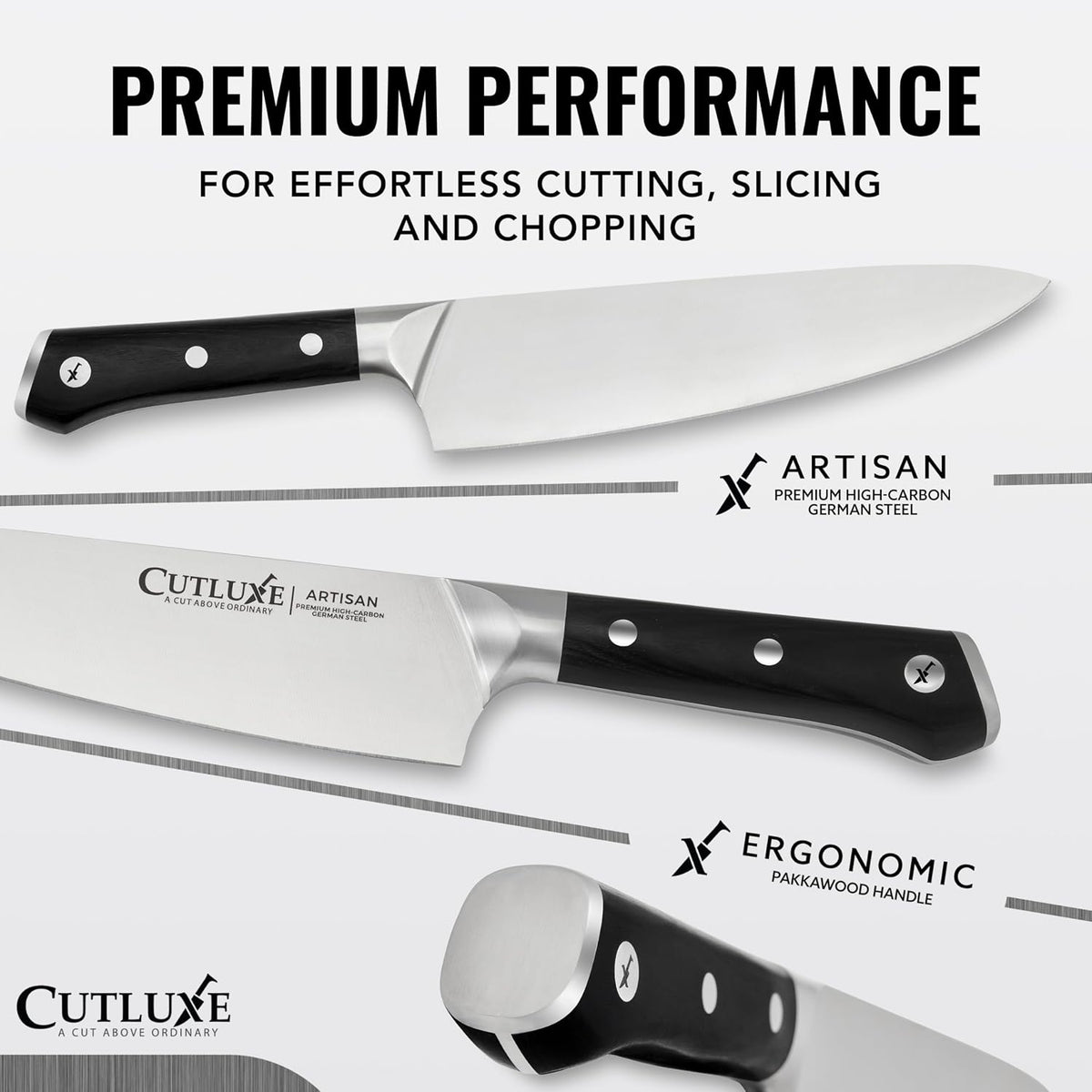 Cutluxe Cuchillos de Cocina, Juego de 5 Cuchillos de Chef \u2013 Ac...