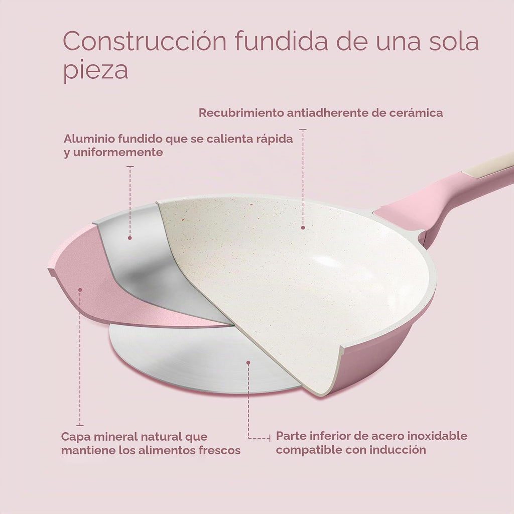 SENSARTE Juego de utensilios de cocina de cerámica antiadherente gr...
