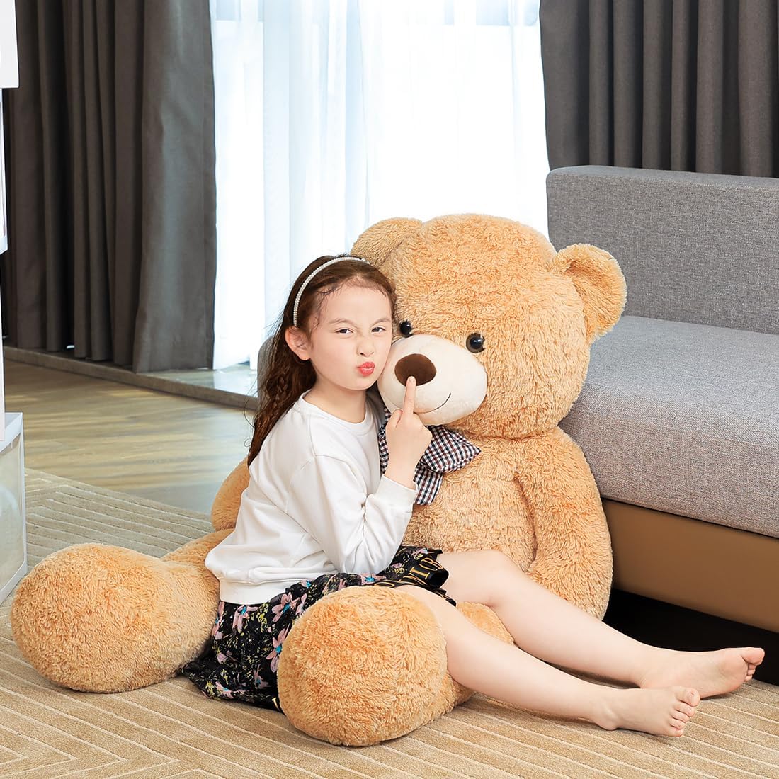 Oso de peluche gigante de 4 pies, lindo animal de peluche grande, 5...