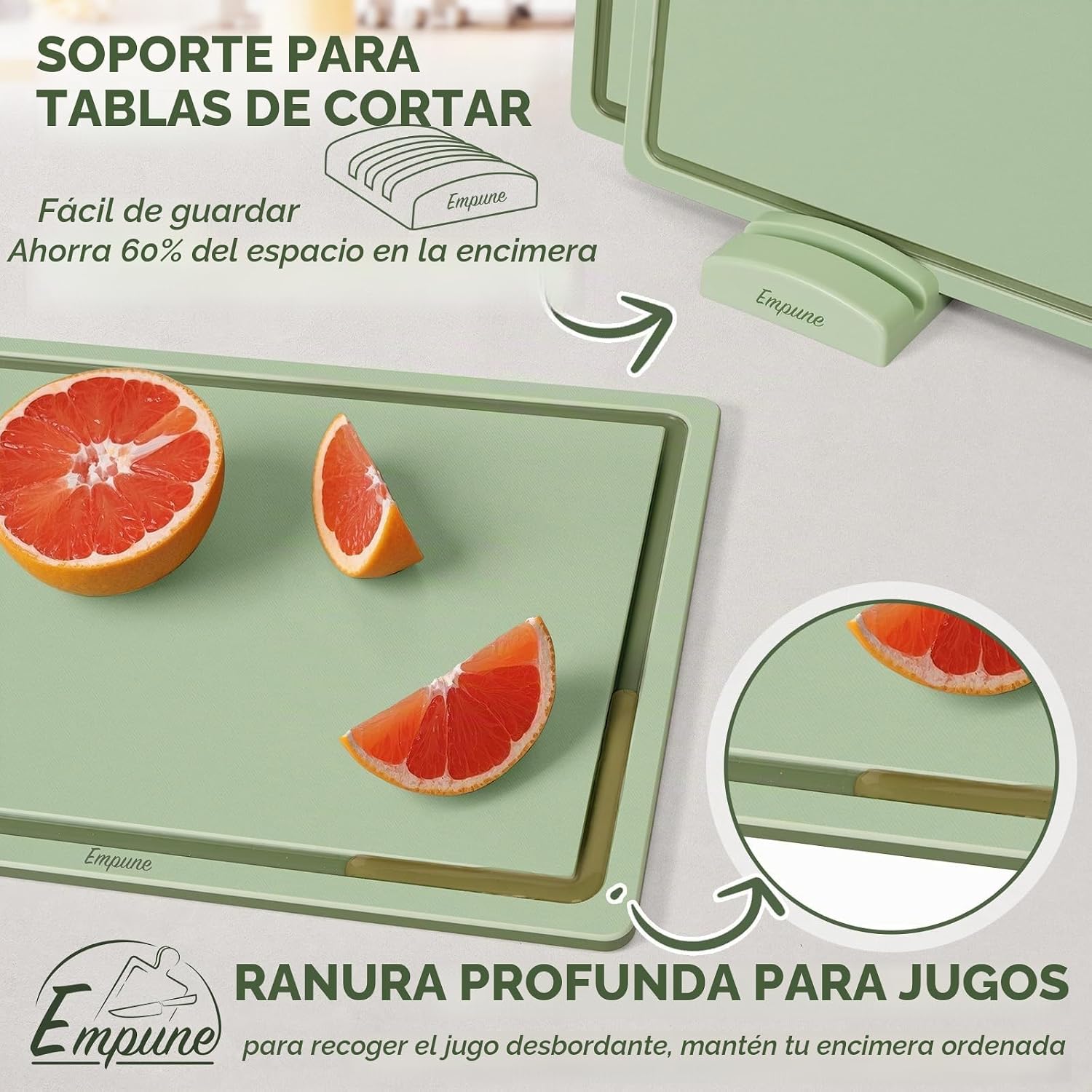 Empune - Juego de tablas de cortar de plástico, tablas de cortar de...