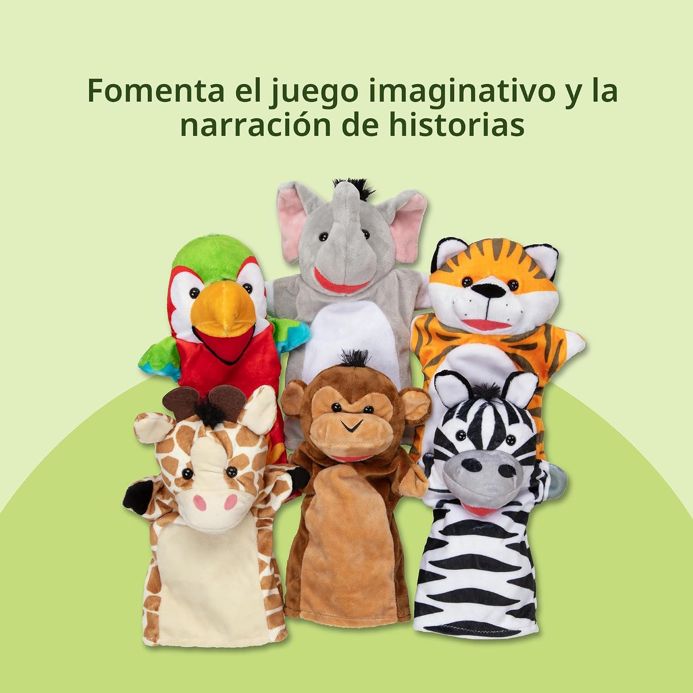 Melissa &amp; Doug Safari Buddies - Marionetas de mano, juego de 6...