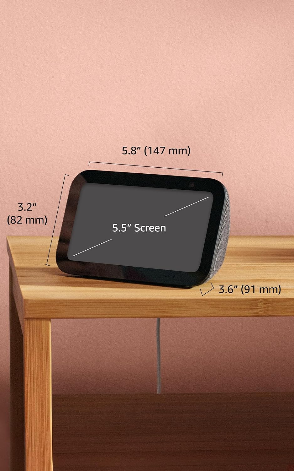 Amazon Echo Show 5 (modelo más nuevo), pantalla inteligente, diseña...