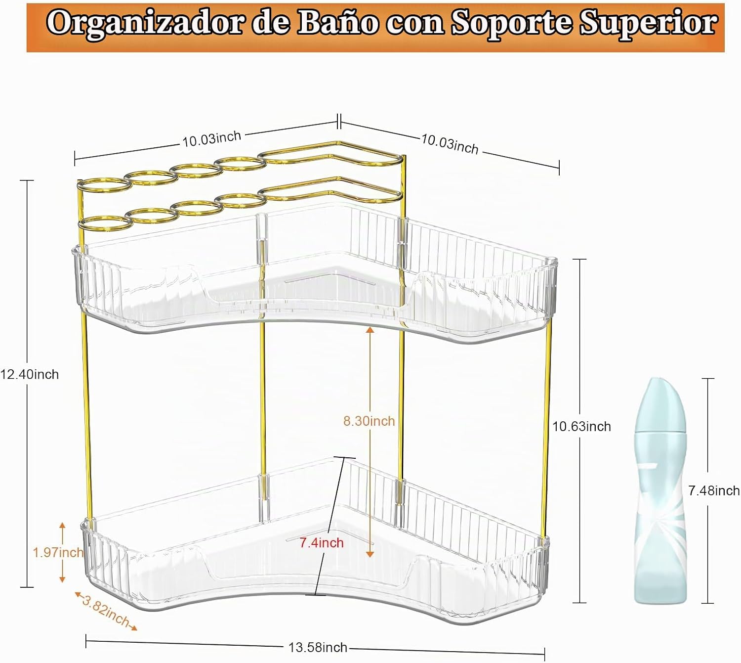 Webetop Organizador de esquina para maquillaje para tocador, organi...
