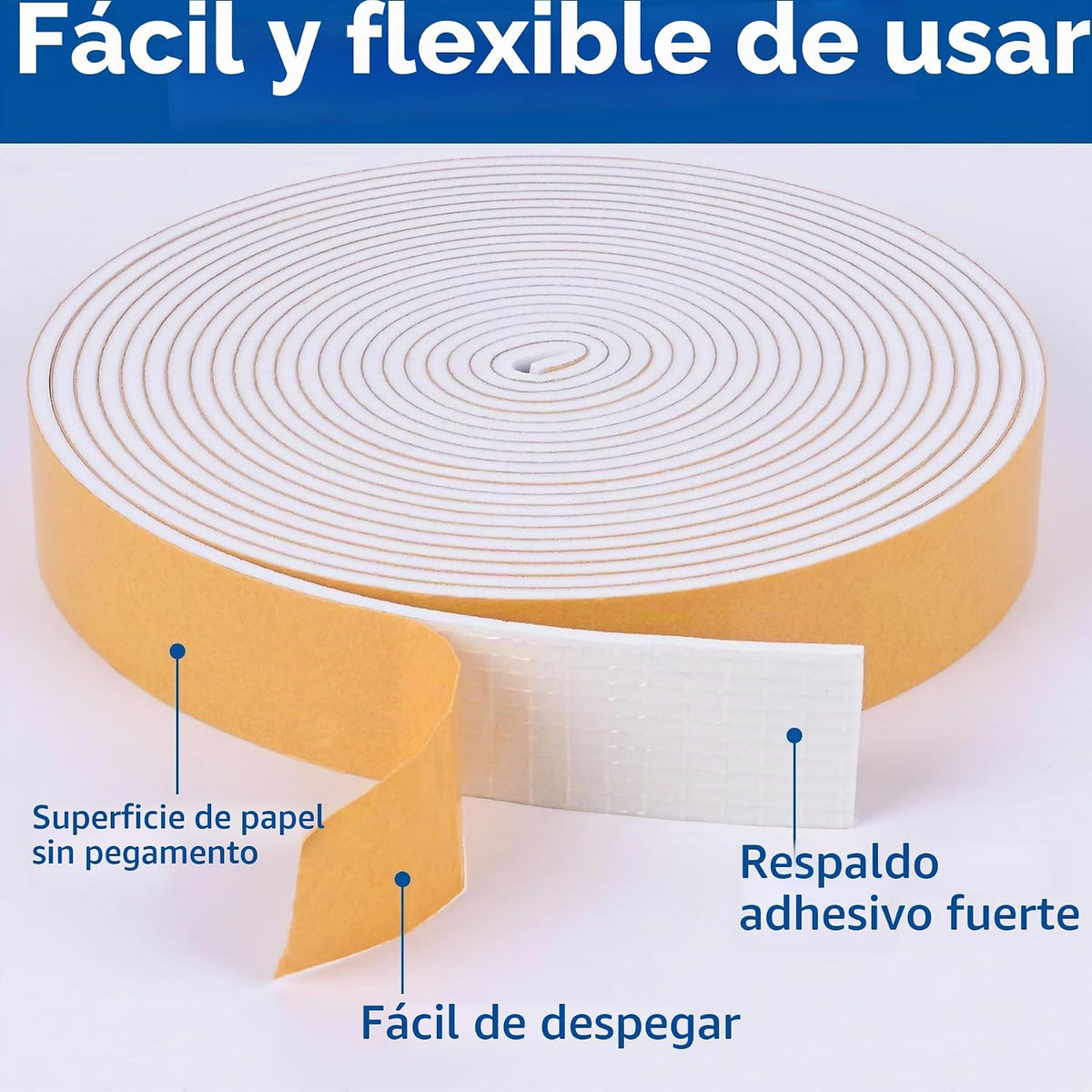 Kikerike Cinta de Espuma Autoadhesiva Burlete 1 pulgada x 1\/2 pulg...