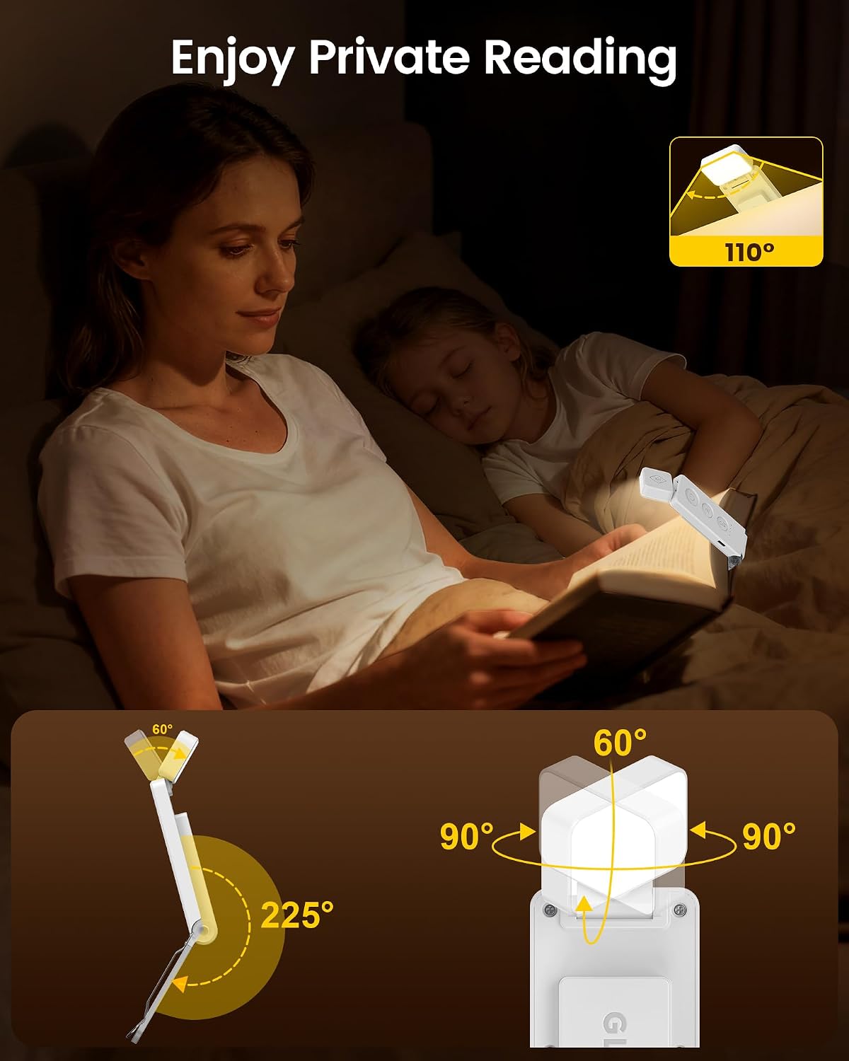 Glocusent Luz de cuello flexible, luz recargable de larga duración...