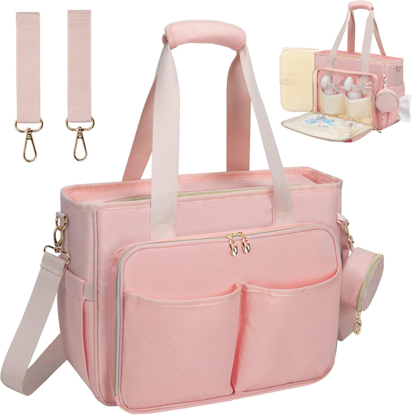 GDNasist Bolsa de pañales, bolsa de pañales de viaje de gran capaci...