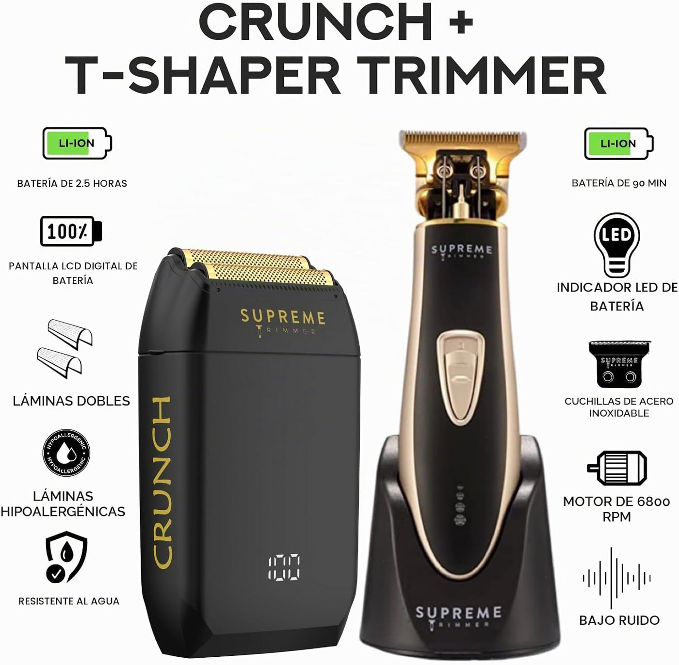 Supreme Trimmer 2-en-1 recortadora en forma de T y afeitadora con l...
