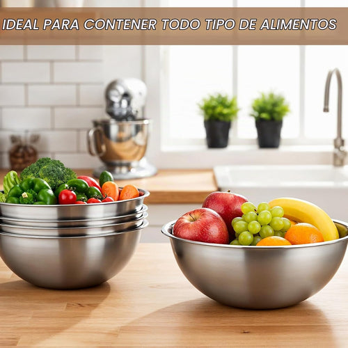 12 cuencos de acero inoxidable para mezclar con graduaciones, cuenc...