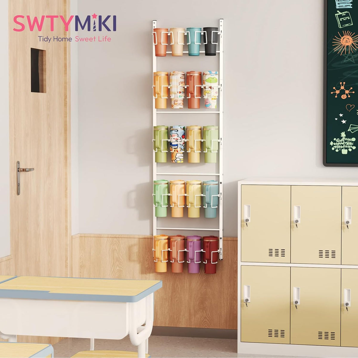 SWTYMIKI Organizador de botellas de agua de 5 niveles, soporte para...