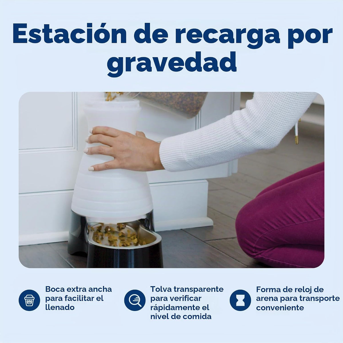 Estación de comida PetSafe para perros y gatos con tazón de acero i...