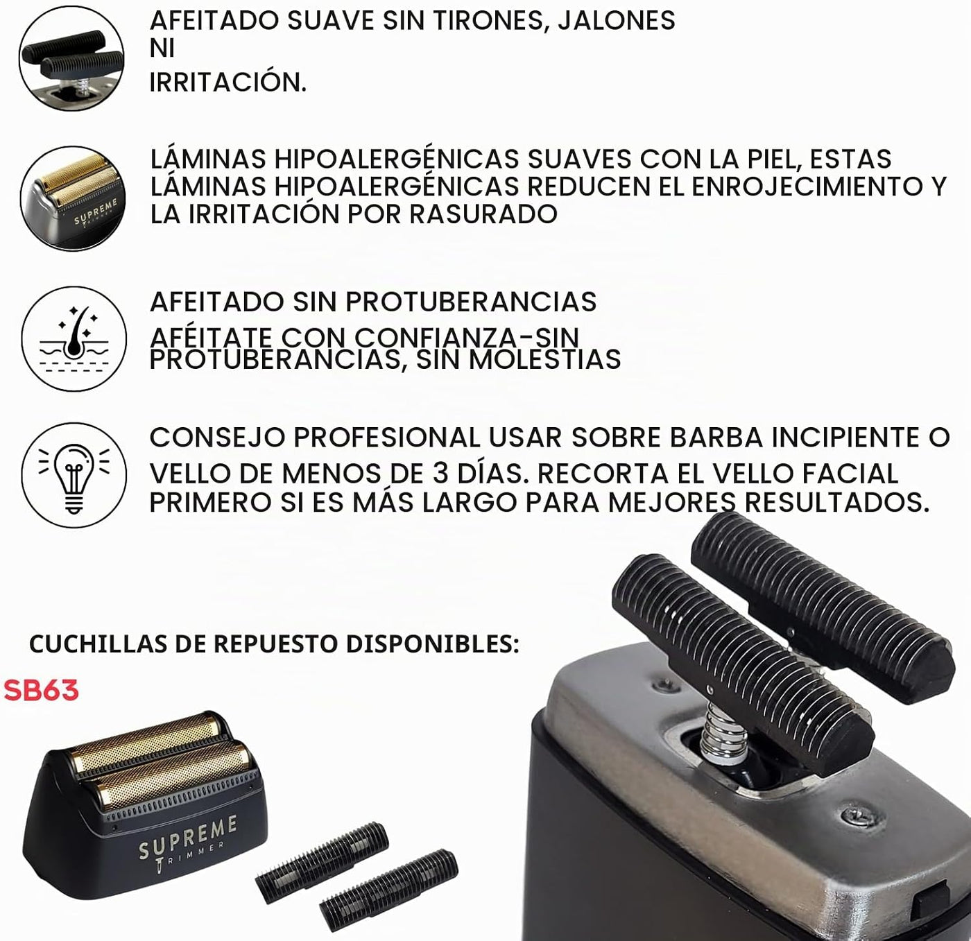 Supreme Trimmer 2-en-1 recortadora en forma de T y afeitadora con l...