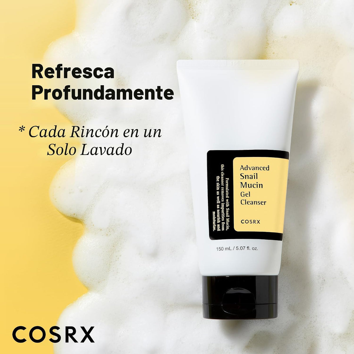 COSRX Advanced Snail Mucin Gel Cleanser para pieles sordas y sensib...