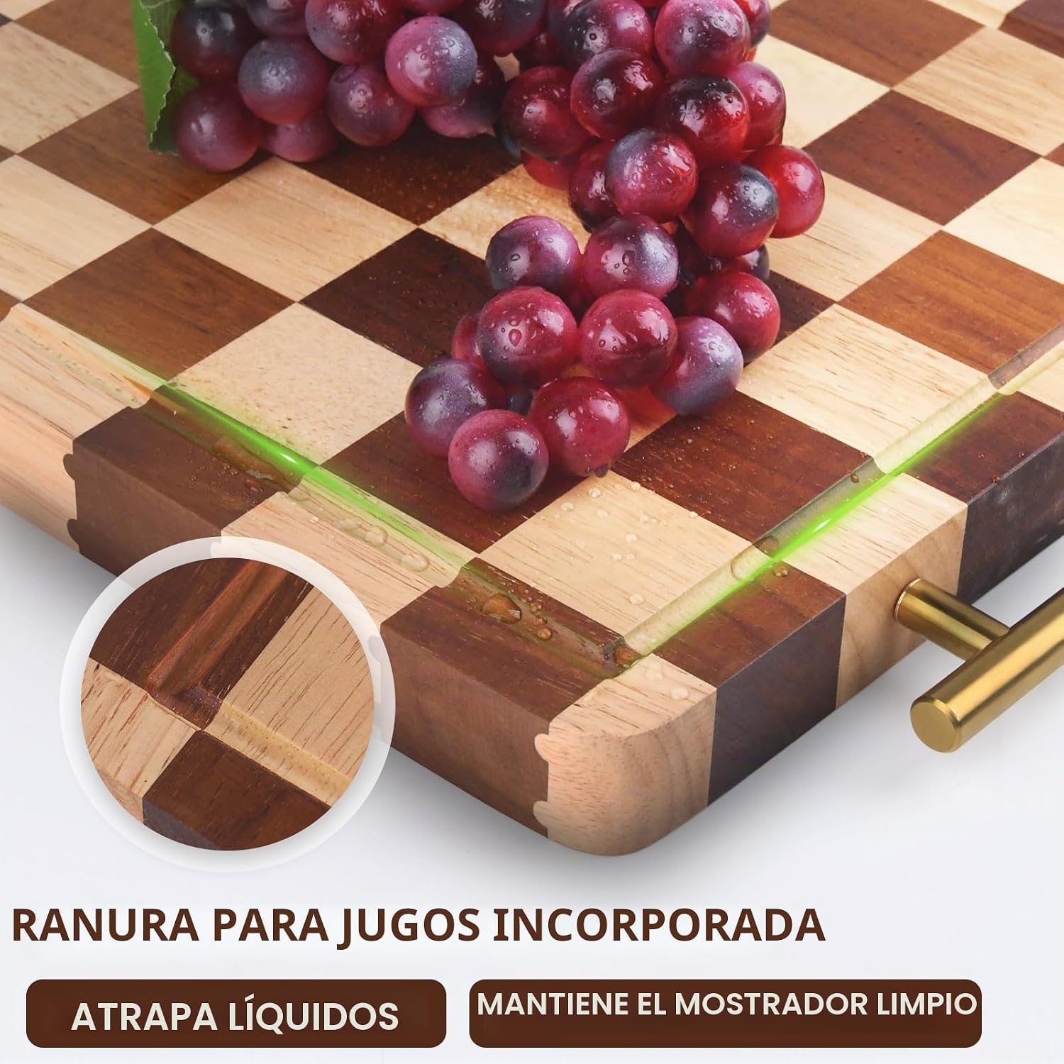 MERPTSK Tabla de cortar a cuadros para cocina, bloque de carnicero...